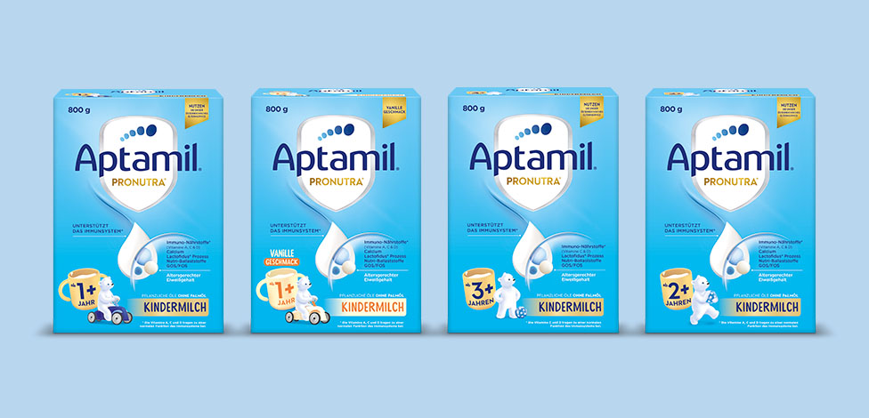 Produktabbildungen der Aptamil Pronutra Kindermilchen