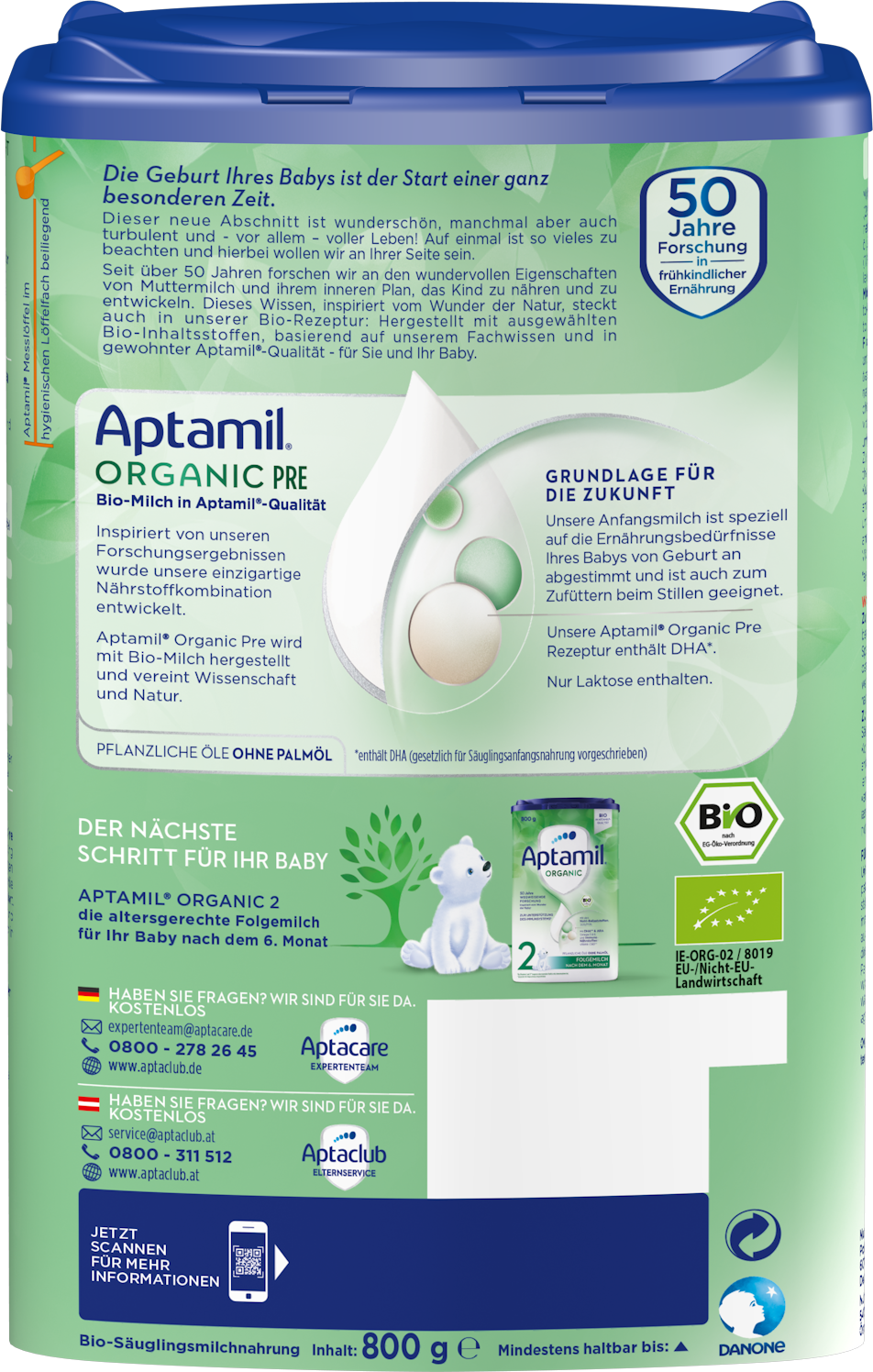 APTAMIL ORGANIC PRE 800g EZP DA