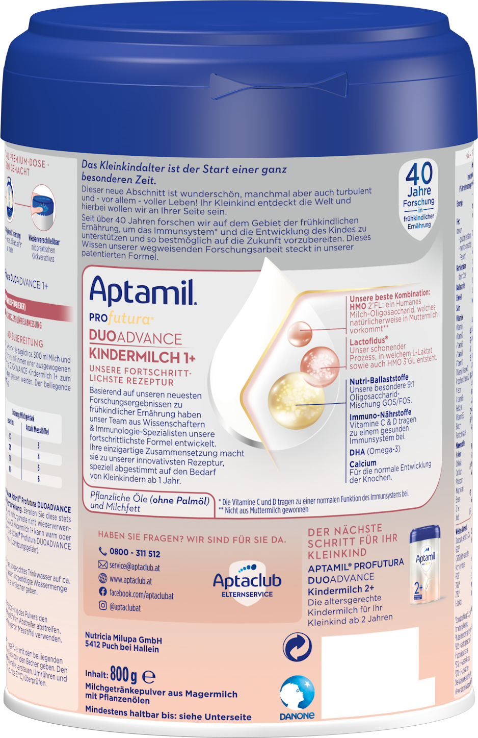 Packshot Aptamil Profutura Kindermilch 1+ B 2021