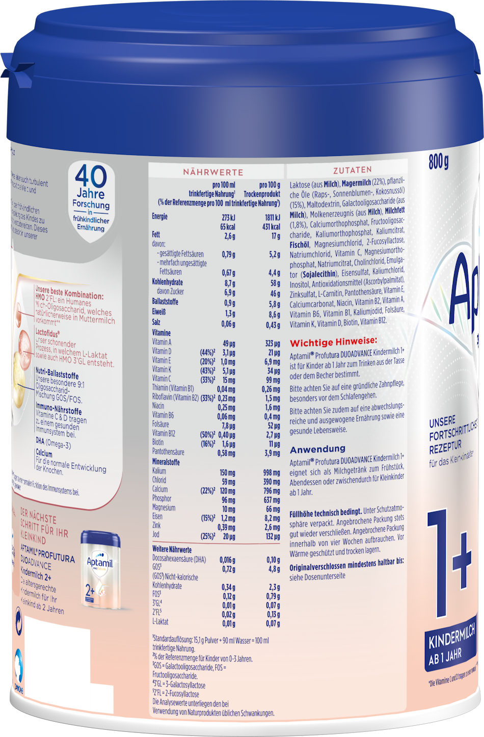 Packshot Aptamil Profutura Kindermilch 1+ L 2021